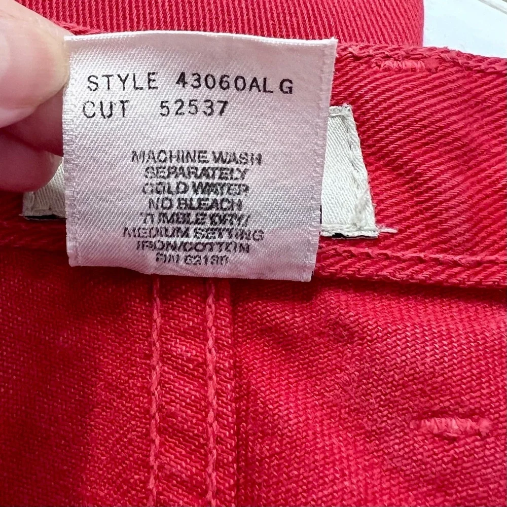 Guess 90s Red High Rise Canvas Jeans Made In USA Women’s 32 - Picture 12 of 13